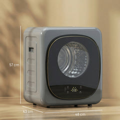 HOMCOM 4kg Vented Tumble Dryer with 5 Drying Mode, 800W Compact Freestanding Front Tumble Dryer, Grey