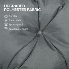 Outsunny 3 Seater Bench Cushion, Garden Chair Cushion with Back and Ties for Indoor and Outdoor Use, 98 x 150 cm, Dark Grey