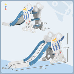 AIYAPLAY Space-Themed Baby Slide, Indoor Freestanding Kids Slide, for Ages 1.5-3 Years - Blue