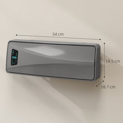 HOMCOM 2000W Ceramic Electric Heater with Fan, Adjustable Thermostat, Wall Mounted - Grey