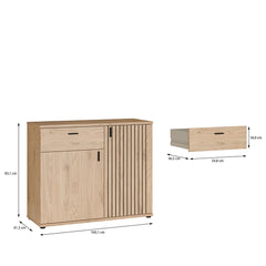 Verniq Sideboard Cabinet 100cm in Oak Natural, image 6