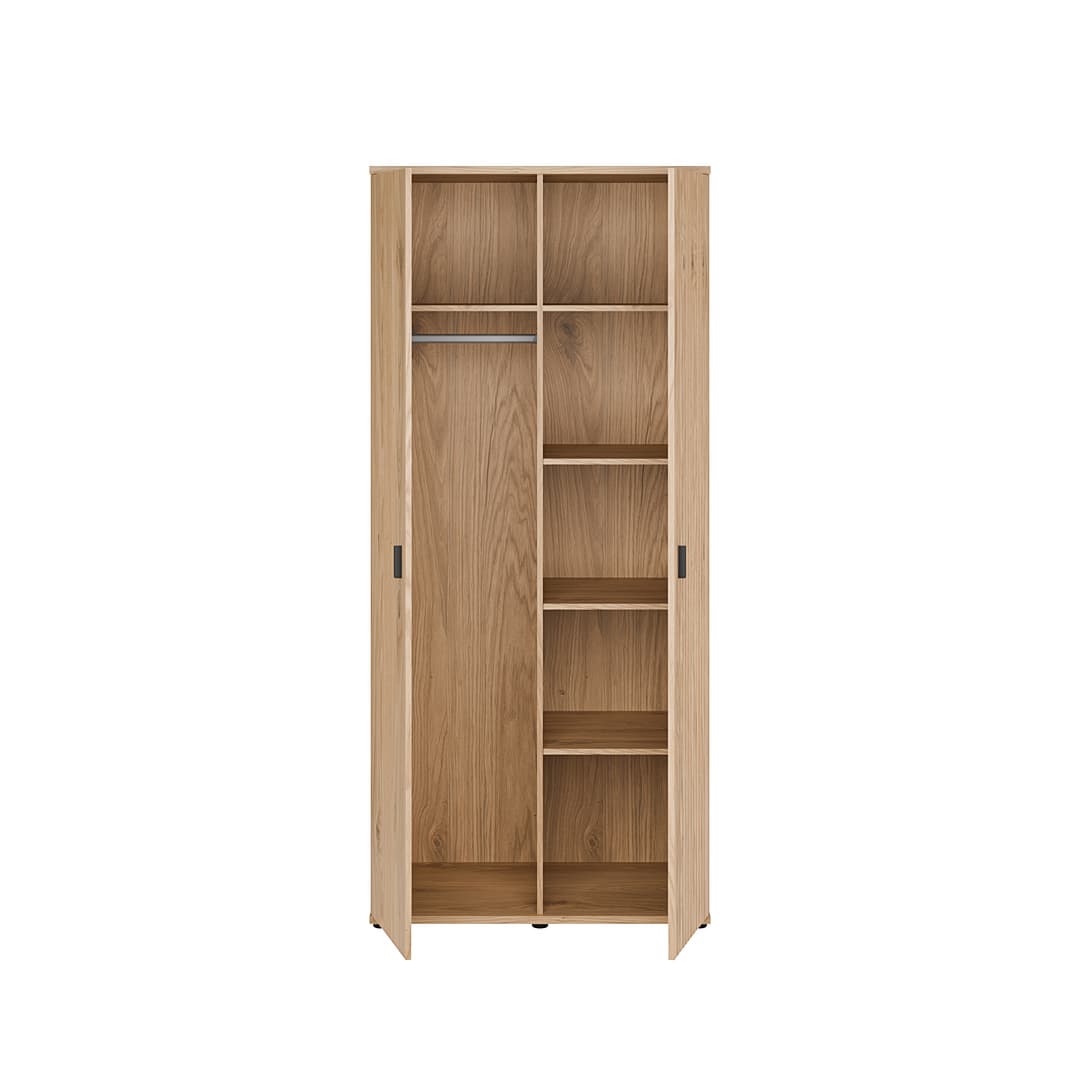 Verniq Hinged Door Wardrobe 90cm in Oak Natural, image 7