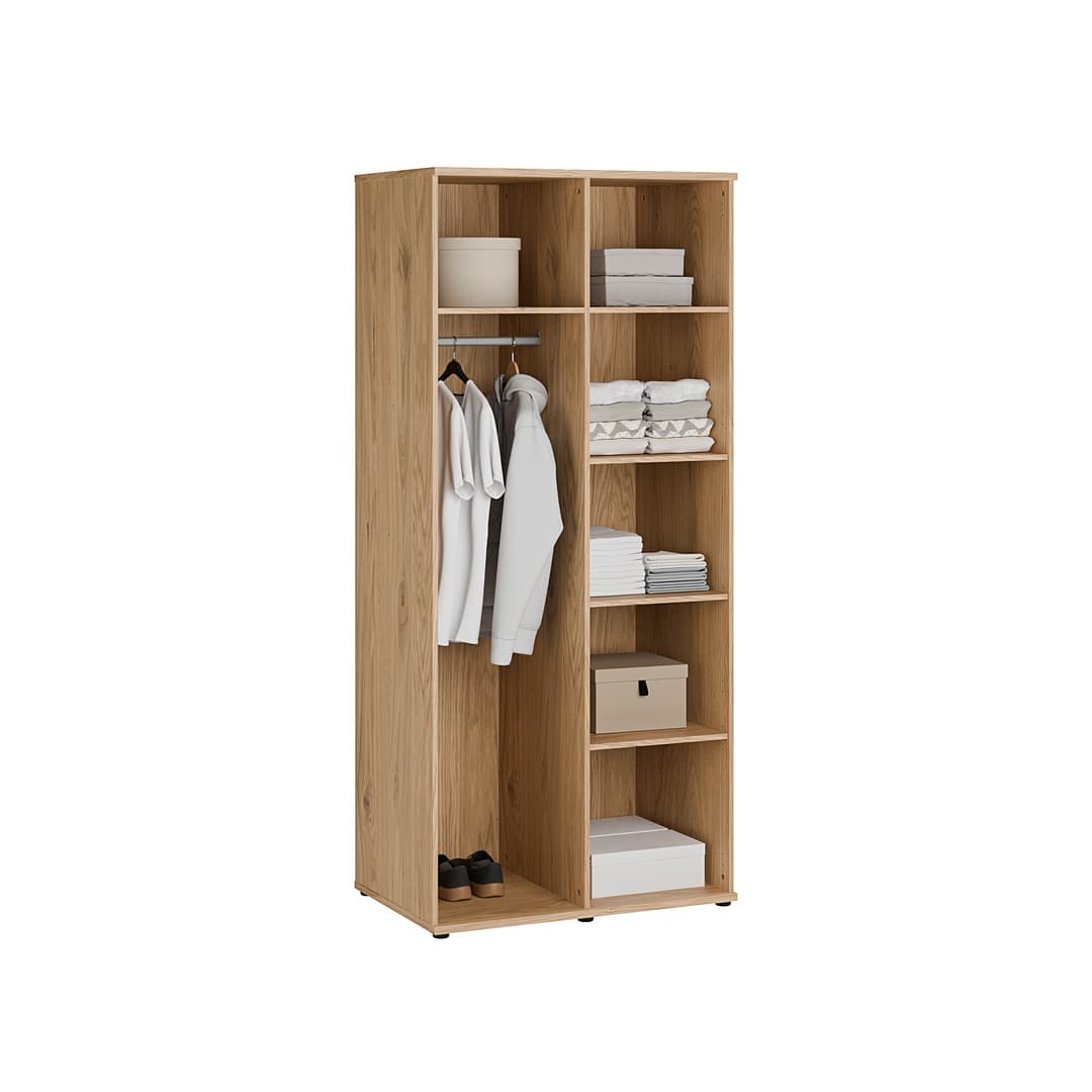 Verniq Hinged Door Wardrobe 90cm in Oak Natural, image 5