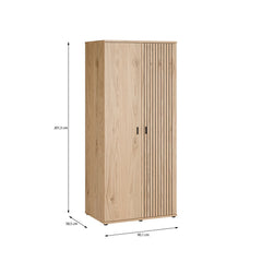 Verniq Hinged Door Wardrobe 90cm in Oak Natural, image 8