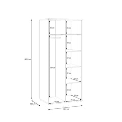 Verniq Hinged Door Wardrobe 90cm in Oak Natural, image 11