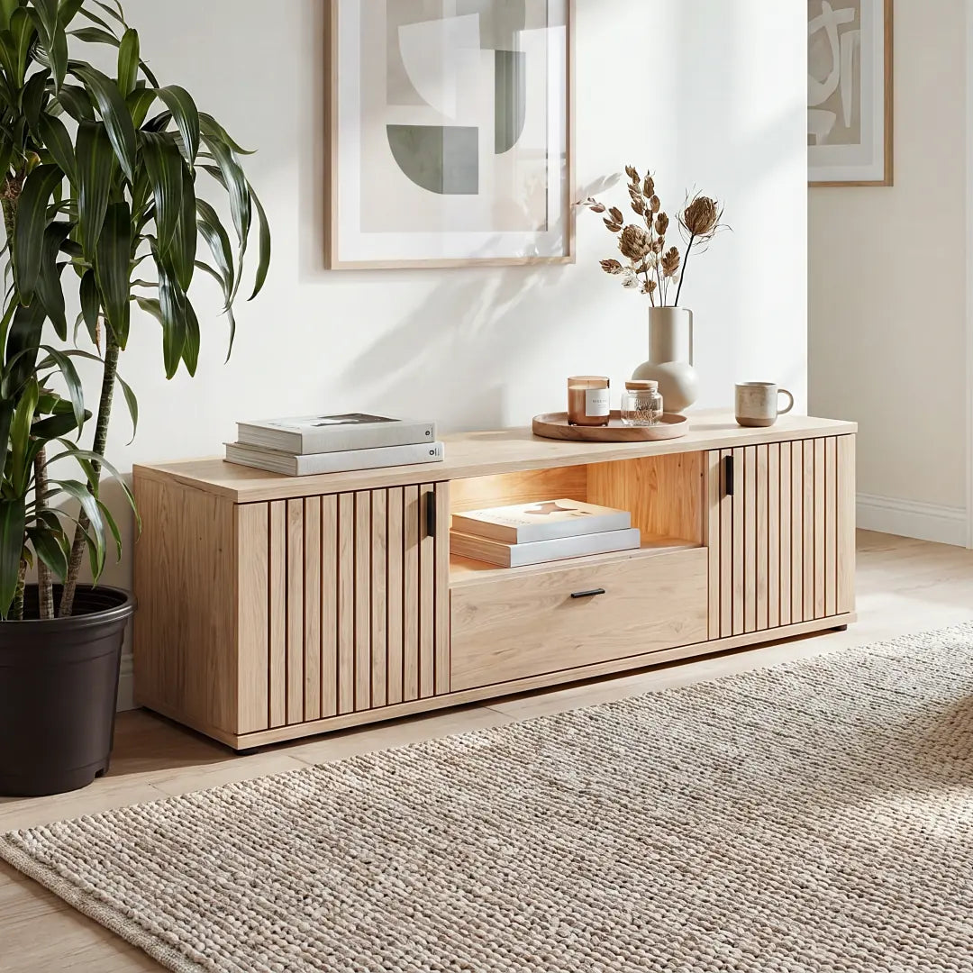 Verniq TV Cabinet 160cm in Oak Natural, image 2