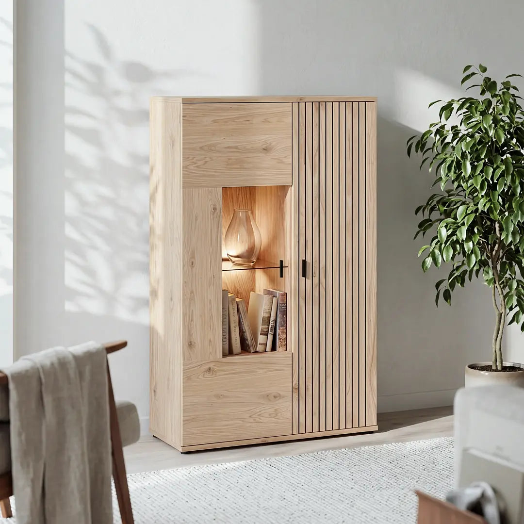 Verniq Display Cabinet 100cm in Oak Natural, image 2