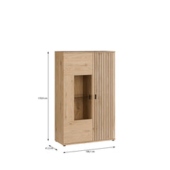 Verniq Display Cabinet 100cm in Oak Natural, image 9