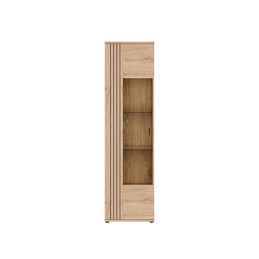 Verniq Tall Display Cabinet 55cm in Oak Natural, image 6