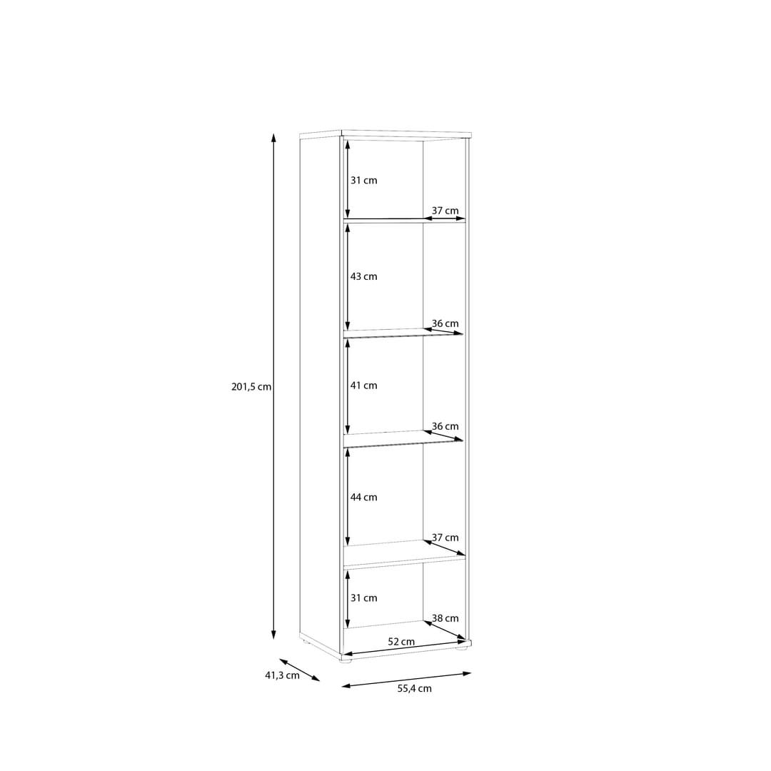 Verniq Tall Display Cabinet 55cm in Oak Natural, image 13