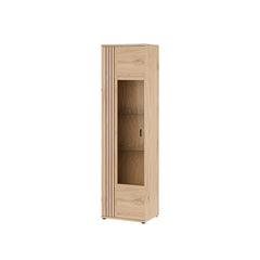 Verniq Tall Display Cabinet 55cm in Oak Natural, image 10