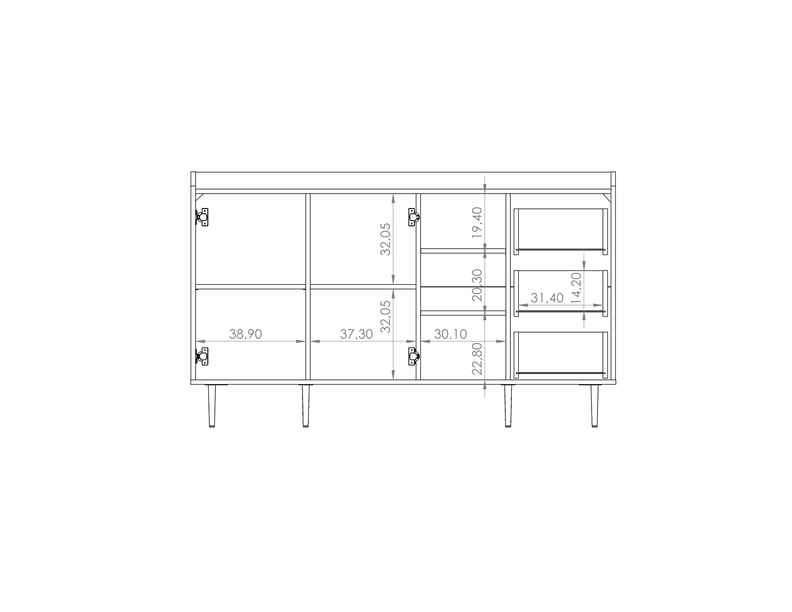 Vasina 01 Sideboard Cabinet 150cm