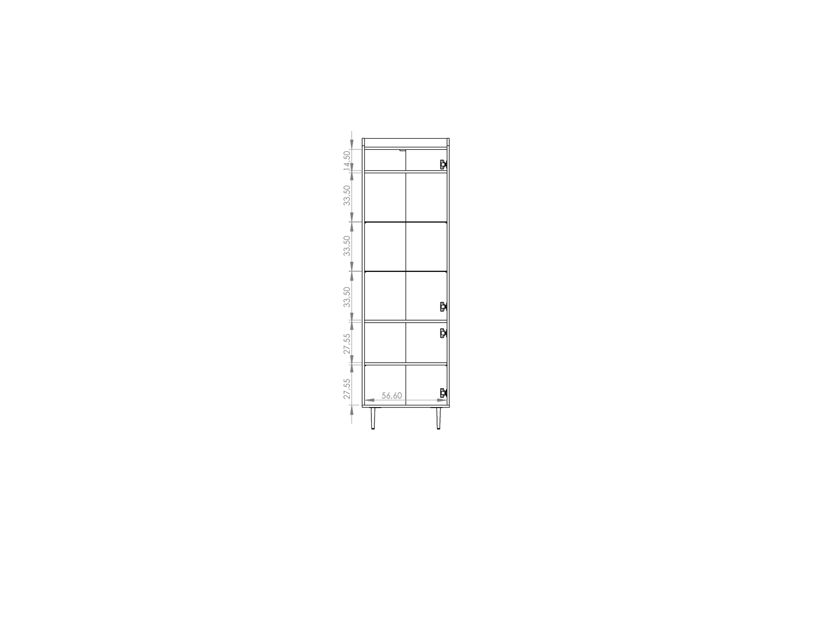 Vasina 09 Tall Display Cabinet 60cm