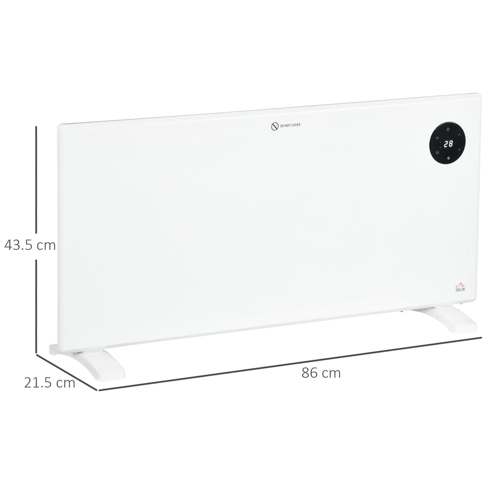 Dimensions of the electric convector heater showing height and width