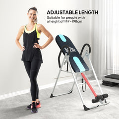 HOMCOM Foldable Gravity Inversion Table Back Therapy Home Fitness Bench Black