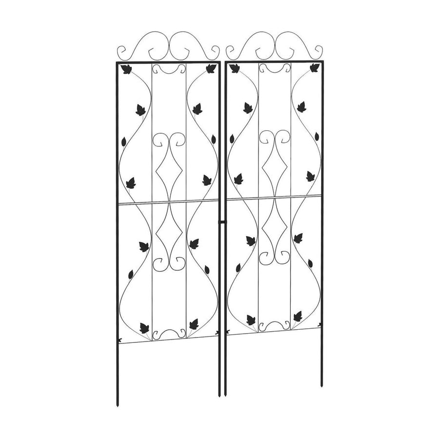 Outsunny Metal Trellis Set of 2, Garden Trellis for Climbing Plants Support Frames, Leaf Design