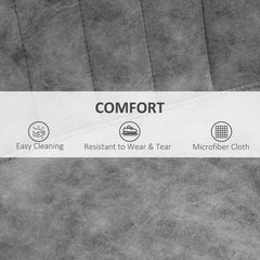HOMCOM Set of 2 Leathaire Tub Bar Stools - Grey