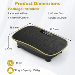 Vibration Plate Exercise Machine for Lymphatic Drainage and Weight Loss with 10 Speed Intensities-Black