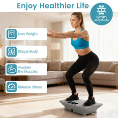 Vibration Plate Exercise Machine with Gravity Sensor for Home-Grey