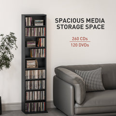 HOMCOM 260 Narrow CD Storage Unit - Black