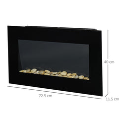 HOMCOM 1000W/2000W Electric Wall Fireplace w/ LED Flame Effect Timer Remote Sleek Stylish Safe Home Heating 20-25㎡