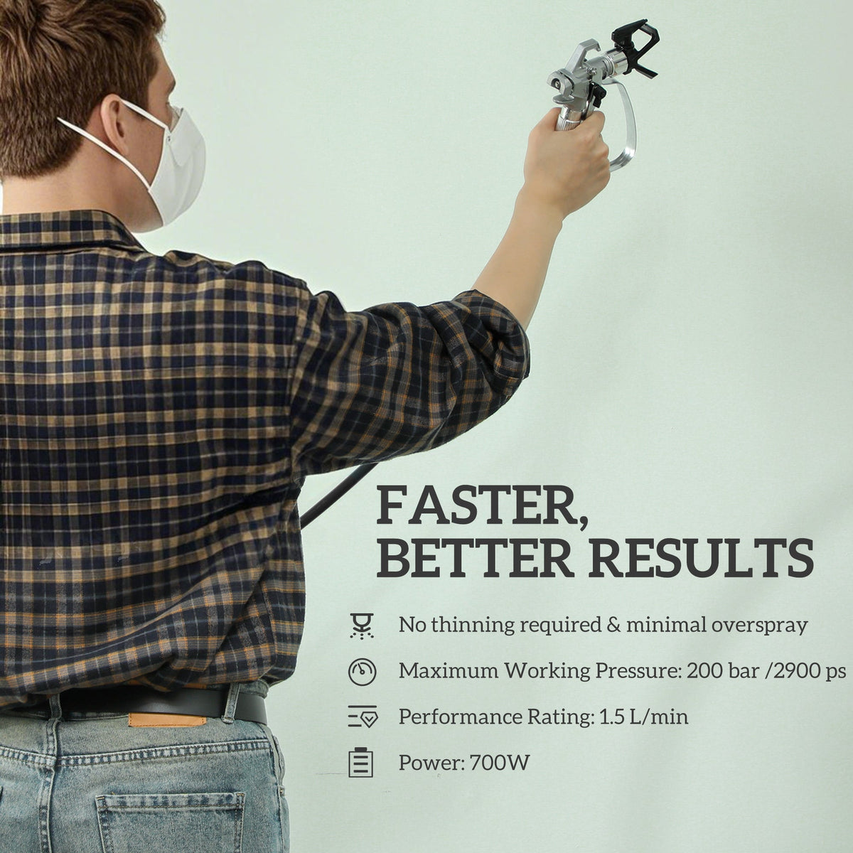 HOMCOM Airless Paint Sprayer, Thinning-Free Electric Paint Spray Gun for Walls, Fences & DIY Projects, Dark Blue - product