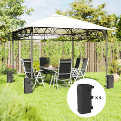 Outsunny Set of 4 Heavy Duty Gazebo Weights Bags, 500D Sand Weights with Carry Handles for Garden Marquee, Parasol, Black