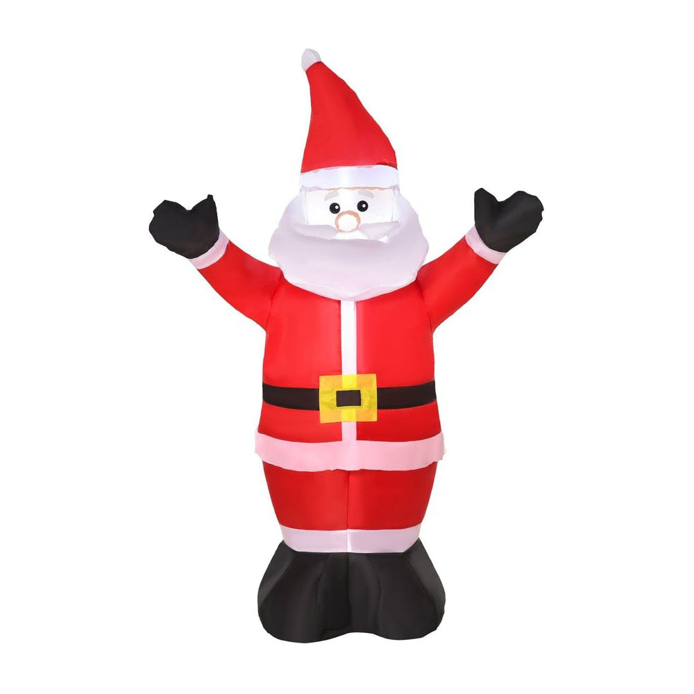 HOMCOM 4ft Inflatable Christmas Santa Claus Xmas Decoration 1 LED Holiday Air Blown Yard Outdoor Décor