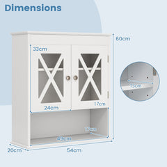 Dimensions diagram of the wall mounted bathroom cabinet