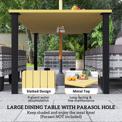 Outsunny Seven-Piece Rattan Dining Set - Grey