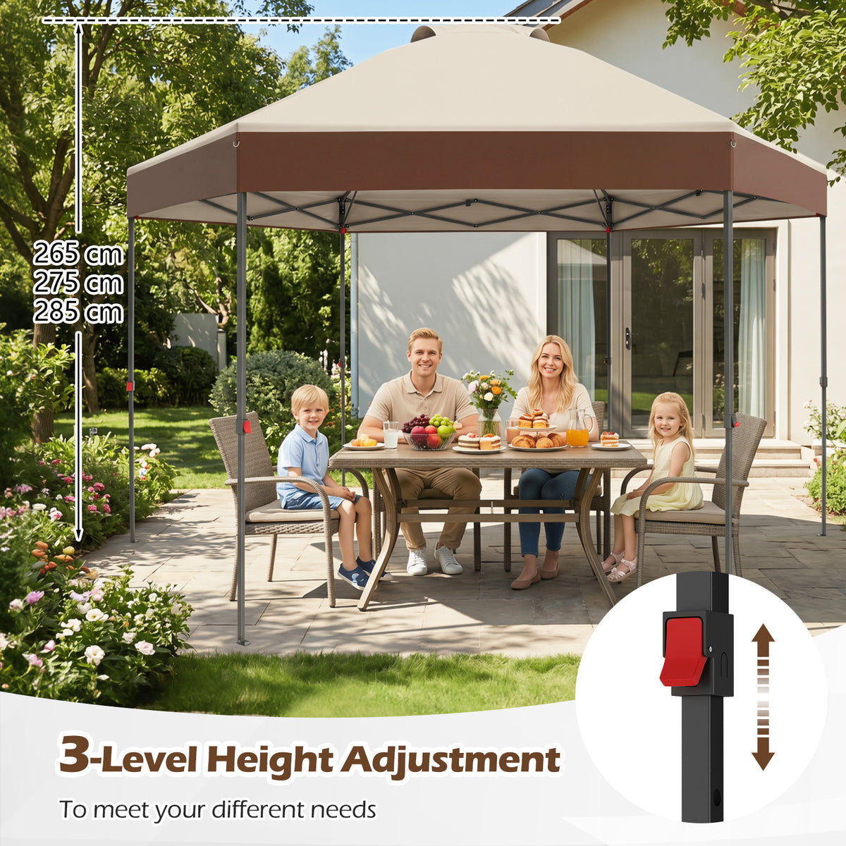 Waterproof Canopy Tent with Carry Bag Pegs and Wind Ropes for Outdoor Events-White