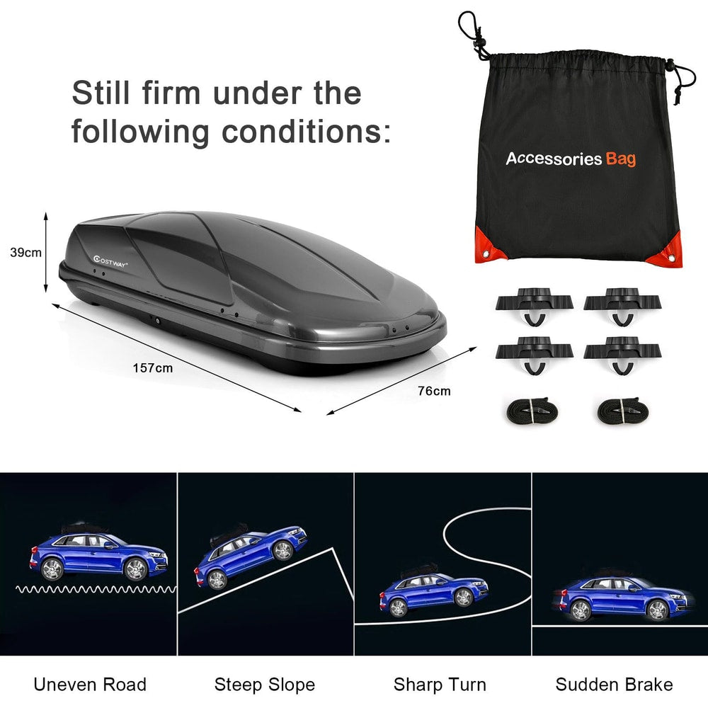 400L Car Rooftop Cargo Box in Black