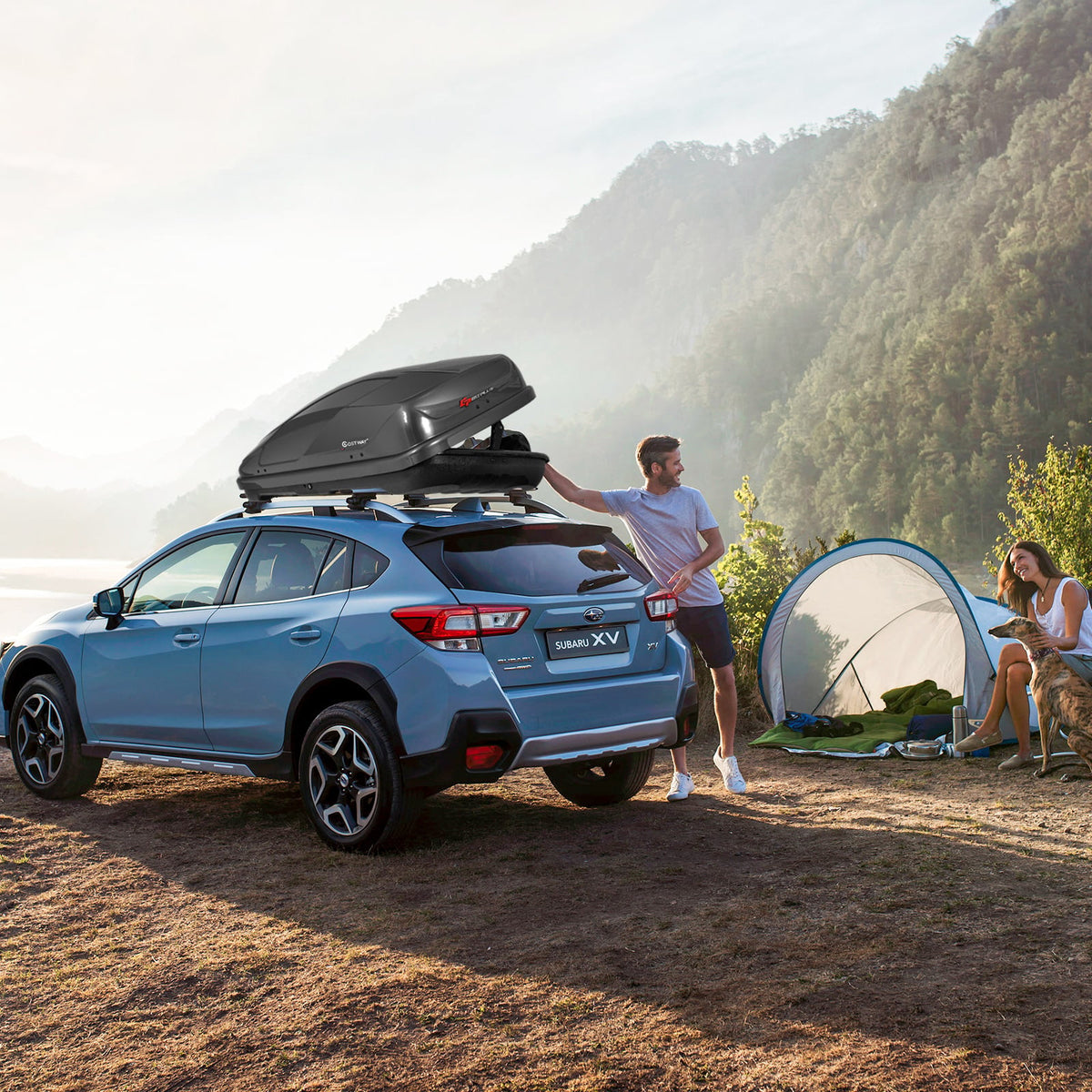 400L Car Rooftop Cargo Box in Grey, image 3