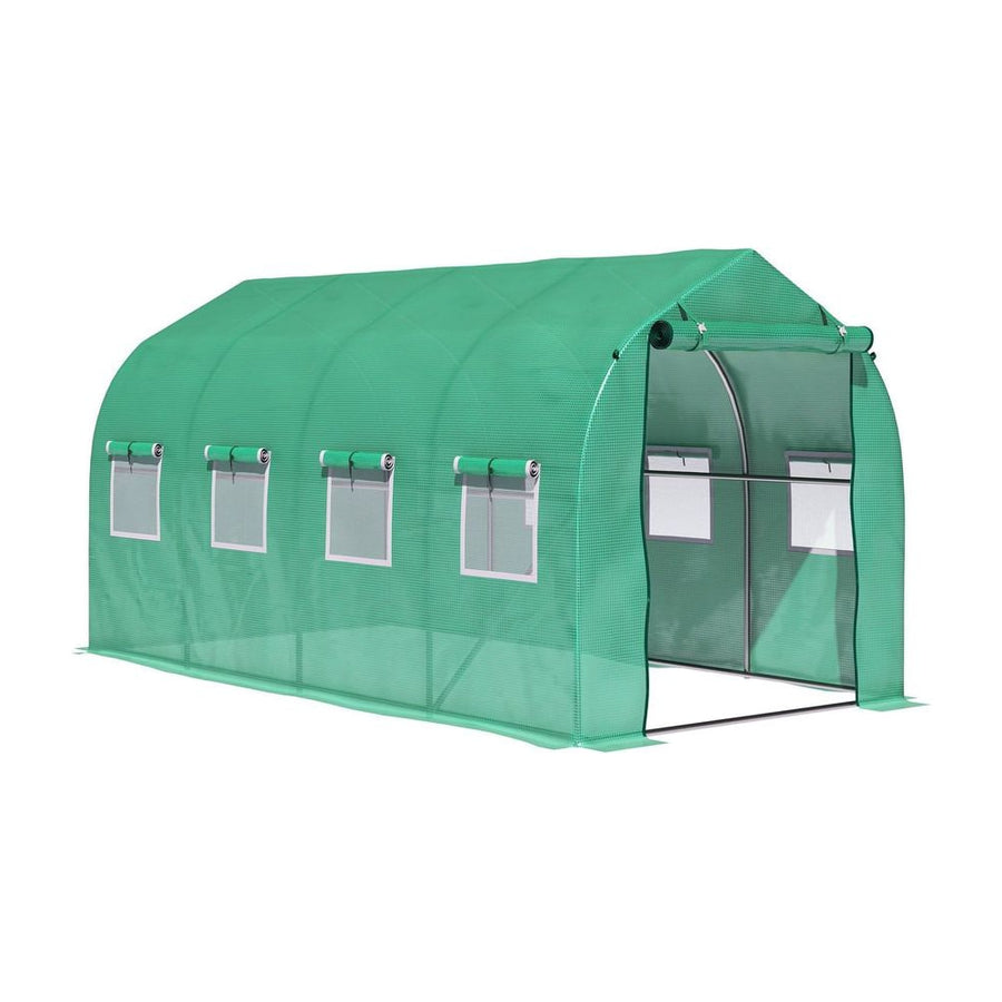 Outsunny Polytunnel Greenhouse with Windows and Door, Walk in Greenhouse for Garden, Backyard (4 x 2 M)