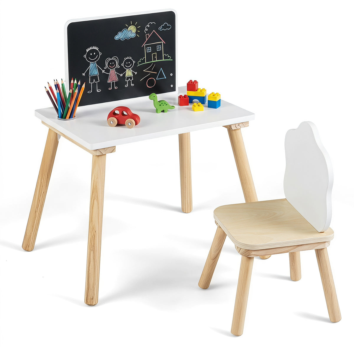 Weaning Table and Chair Set with Chalkboard