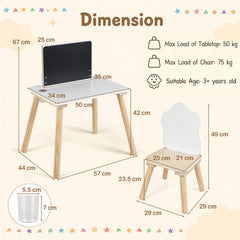 Weaning Table and Chair Set with Chalkboard