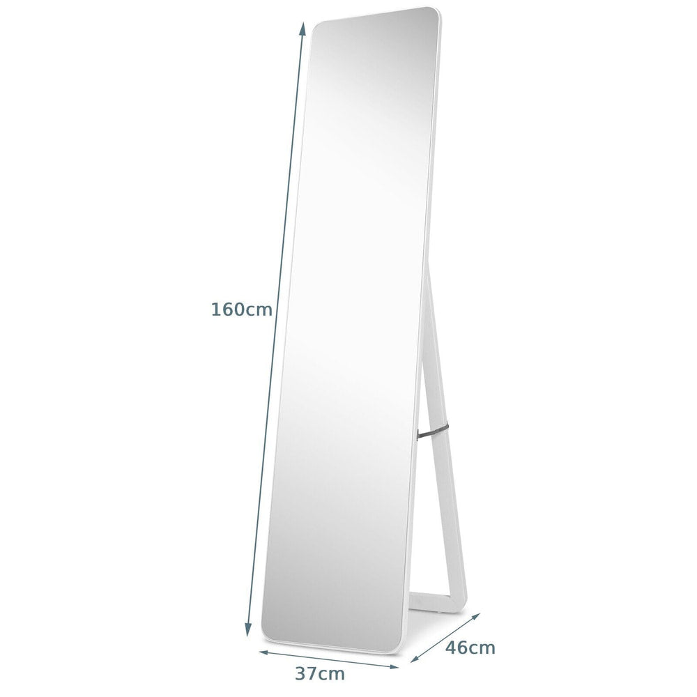 Diagram showing the dimensions of the free-standing mirror, 160cm height and 37cm width