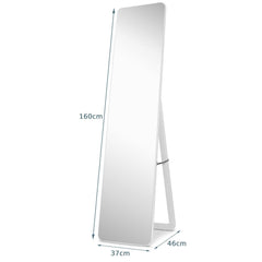 Diagram showing the dimensions of the free-standing mirror, 160cm height and 37cm width