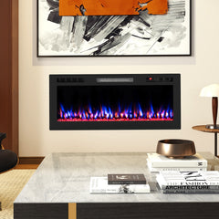 WiFi-Enabled Electric Fireplace Compatible with Alexa and Google Assistant-L