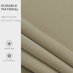 Outsunny 2.5x2 m Manual Retractable Awning-Khaki Canopy, White Frame