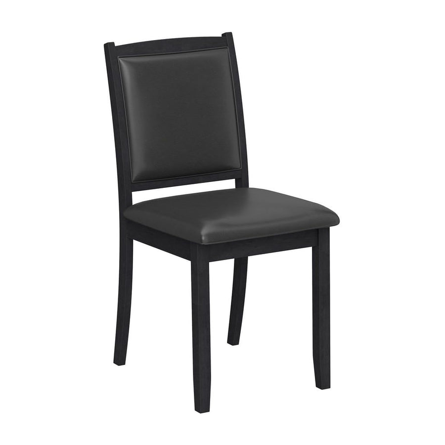 Wooden Dining Chair with Padded Seat and Backrest for Kitchen Dining Room-Black