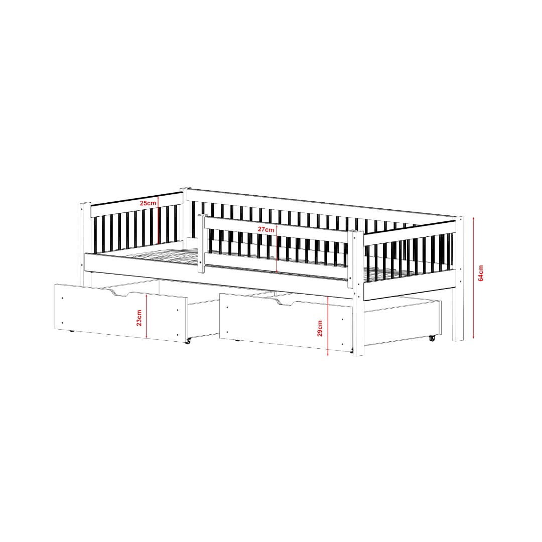 Wooden Single Bed Edi With Storage