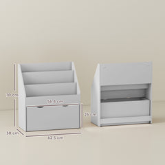 AIYAPLAY Bookcase for Kids with Shelves, Drawer, Bookcase for Bedroom, Playroom, Grey