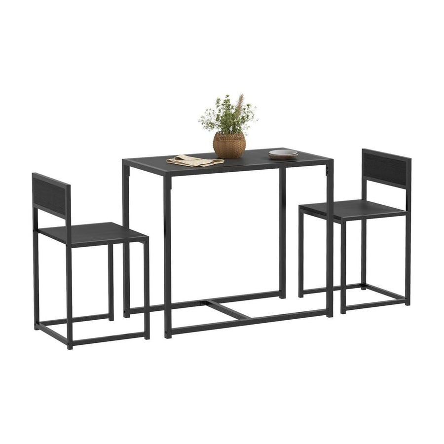 HOMCOM Dining Table and Chairs Set 2, Dining Room Sets, Rectangular Space Saving Table and 2 Chairs for Compact Kitchens