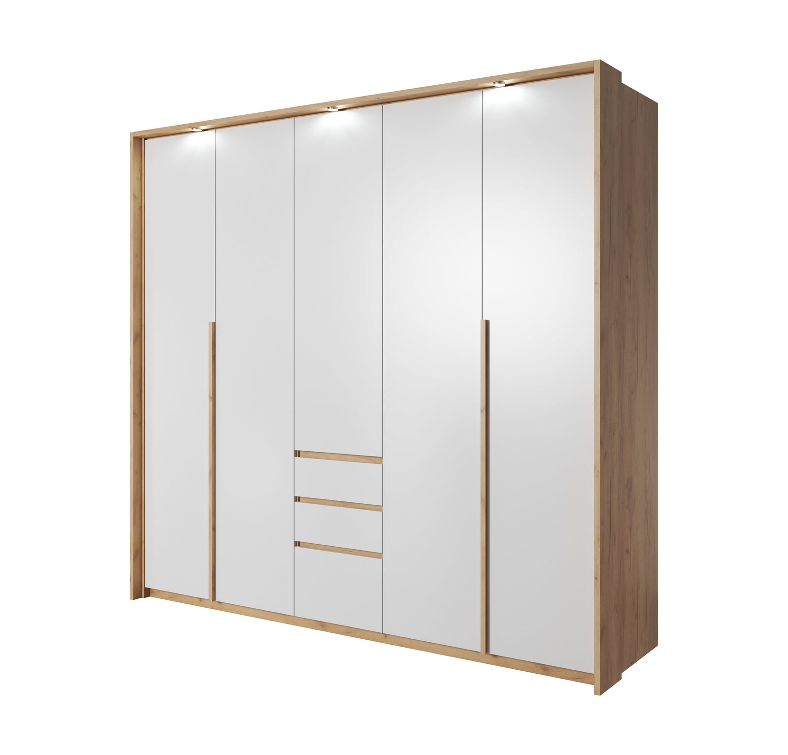 Wardrobe XELO White Matt / Oak Golden