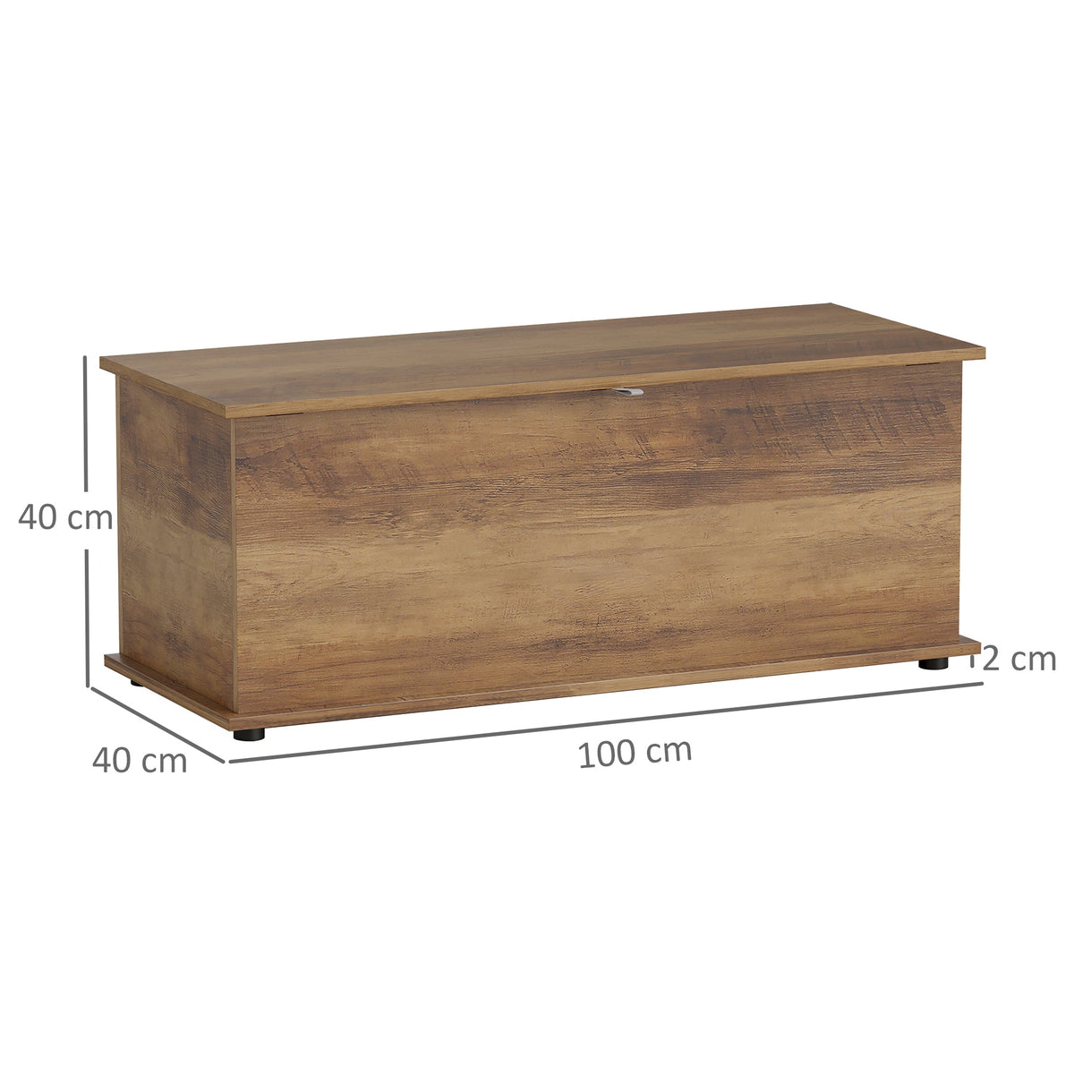 HOMCOM Storage Chest, Large 113L Blanket Box, Shoe Bench with Safety Hinged Lid, Storage Trunk, Bed End Bench for Bedroom, Hallway, Living room, Playroom, 100 x 40 x 40cm, Brown Wood Grain