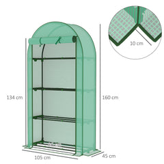 Outsunny Four Shelf Mini Greenhouse - Green