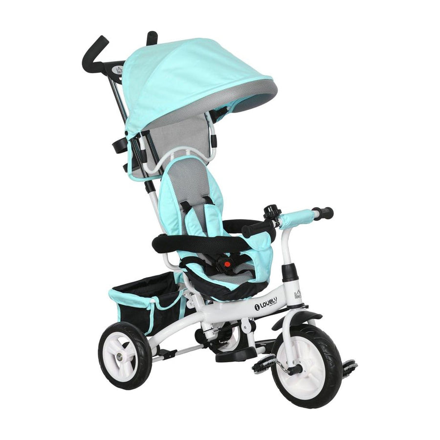 HOMCOM 6 in 1 Kids Trike Push Bike in Green