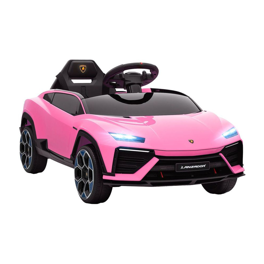 AIYAPLAY 12V Licensed Lamborghini Electric Cars for Kids, Ride On Car with Remote Control for 3-6 Years Old, Pink