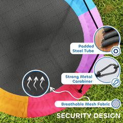 AIYAPLAY Tree Swing Seat, 120cm Kids Saucer Swing with Adjustable Ropes and Tree Straps, 300kg Capacity, Multicolour